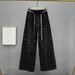 Retro Denim Jeans Rhinestone Embellished Loose Fit Heavy Duty Wide Leg Pants Spring Trend For Women_ecoleips.com