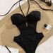 Elegant Cutout Back-Tie One-Piece Swimsuit For Women – Breathable Polyester-Spandex Blend, Comfortable & Stylish For Swimming & Beach_ecoleips.com
