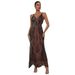 Women's Clothing Deep V Neck Suspender Sequin Dress Party Dress Long Skirt_ecoleips.com