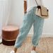 Women's Clothing Woven Jacquard Striped Stitching Design Loose Casual Pants_ecoleips.com