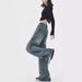 KEN STUDIO Autumn/Winter New Gradient Slightly Spicy Jeans American Retro Design Wide-Leg Flared Pants_ecoleips.com