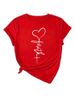 European And American Cross-border Foreign Trade Wholesale Clothing, Simple Heart-shaped Round Neck Plus-size_ecoleips.com