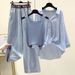 Women’s Clothing Large Size 200 Pounds Fat Girl Summer Suit Female Striped Shirt Small Suspenders Slim Jeans Three Piece Suit_ecoleips.com