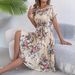Real Shot Of 2026 Spring/Summer European And American Elegant Floral Batwing Sleeve Tie-waist Pleated Dress_ecoleips.com