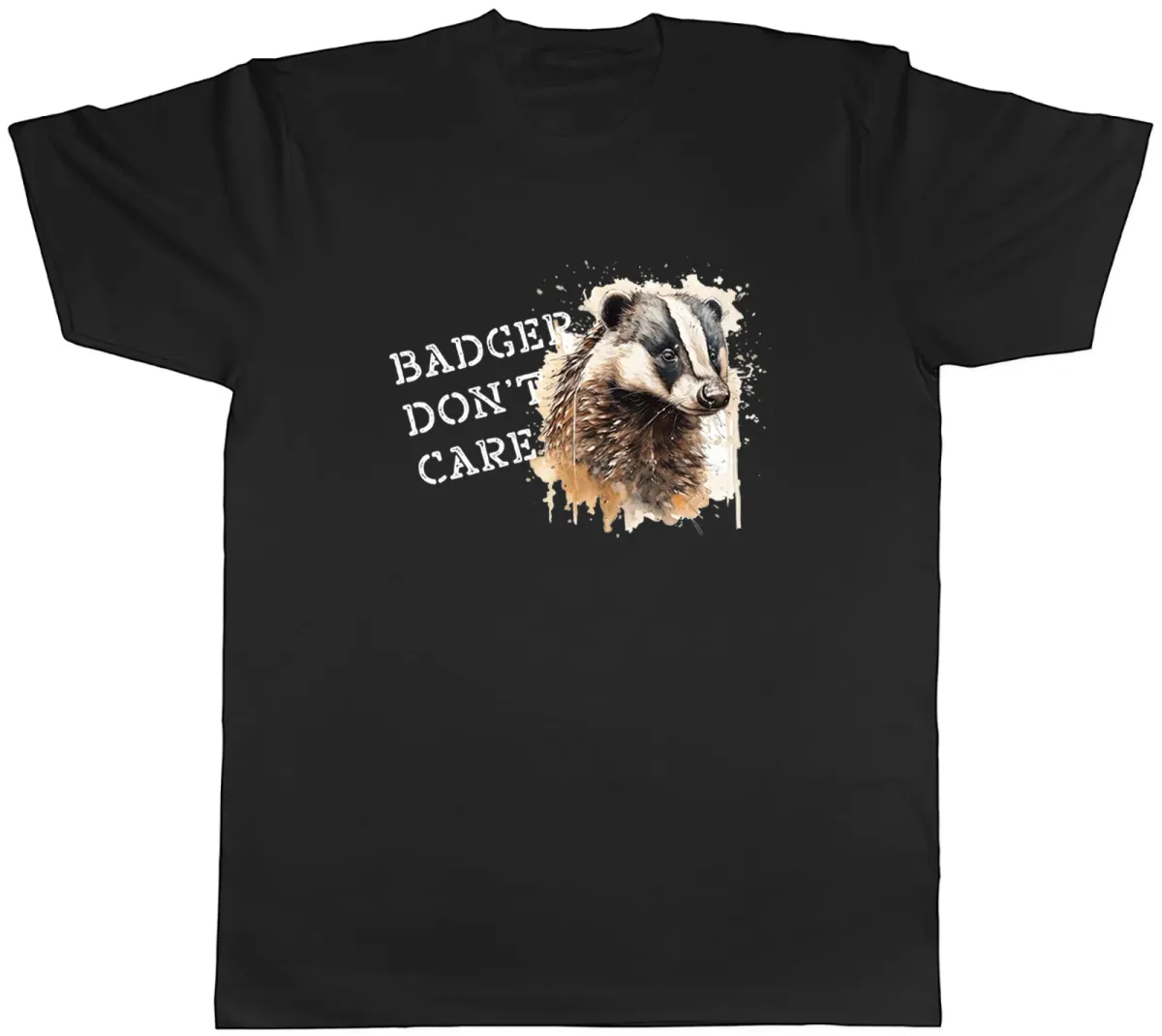 Women's T-Shirts Badger Don't Care Funny Wildlife Joke Mens T-Shirt Tee Gift Top_ecoleips.com