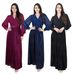 Muslim Dress Women's Clothing Elegant Velvet Burnout Chiffon Evening Gown With Rhinestone Embellishments - Modest Muslim Banquet Dress_ecoleips.com