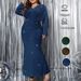 New V-neck Long-sleeved Fishtail Evening Dress Cross-border Large Size Sexy Flash High Waist Dress_ecoleips.com