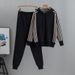 Women's Clothing Age Reducing Knitted Sweater Suit Women's Autumn Hooded Sweater High Waist Trousers Two Piece Suit_ecoleips.com