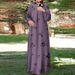 Elegant Flowy Maxi Dress With Ethnic Print - Comfortable Loose Fit Long Sleeve Tunic For Women Versatile Style For Any Occasion_ecoleips.com