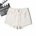 2025s YPFF New Style Summer Solid Color High Waist Slimming Long Leg Effect Frayed Hem Distressed Denim Shorts For Women_ecoleips.com