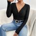 Voya Women's Lace Intellectual Style T-shirt For Spring And Summer 2026, V-neck Slim Fit And Slimming Design_ecoleips.com