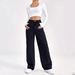High Waisted Straight Leg Jeans for Women Loose Fit Solid Color Wide Leg Pants Petite New Spring Autumn Style_ecoleips.com