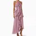 Women's Elegant Ruffled Ruched Halter Backless Midi Dress – Casual Resort Party Gown For Summer_ecoleips.com