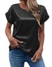 Summer Pullover Round Neck Straight Tube Women's T-shirt Non-ironing_ecoleips.com
