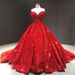 One Shoulder Toast Dress Tutu Skirt Red Dreamy Trailing Wedding Dress Female_ecoleips.com