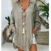 Clothing Spring Summer 2025 New Solid Color Button Long Sleeve Loose Casual Shirt Women's Top_ecoleips.com