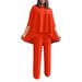 foreign Trade Women's Fashion Elegant Loose Plus-size Irregular Top Wide-leg Pants Set European And American_ecoleips.com