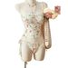 Women's Clothing Tankini Two Piece Swimsuit Halter Neck Printed Design Sexy Style For Vacation_ecoleips.com