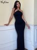 Hugcitar Halter Slips Black Backless Elegant Sexy Bodycon Maxi Dress 2025 Summer Women Clothes Evening Party Birthday Vacation_ecoleips.com