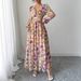 Women's Clothing Temperament Elegant Style Printed V Neck Dress Women's Clothing Spring And Summer_ecoleips.com