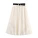 Women's Contrast Trim Blouse And Skirt Set, Elegant Office To Casual Two-Piece Outfit Comfortable & Breathable_ecoleips.com