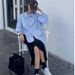 Autumn New Korean Fashion Shirt Top Loose Split Dress Two-Piece Set For Pregnant Women_ecoleips.com