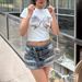 AC041 Summer 2024 New Round Neck Age-Reducing Bowknot Print Slimming Regular Shoulder Short Sleeve T-Shirt Casual Top_ecoleips.com