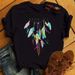 Cross-border Plus-size Fashion Women's Short-sleeve Dreamcatcher Loose-fit T-shirt_ecoleips.com