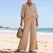 Women's Casual Loose Wide Leg Pants Set_ecoleips.com