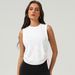 Women's Clothing Breathable Yoga Sports Vest For Women In Summer With Loose Round Neck Sleeveless Sports Top With Drawstring Hem And Jacquard Blouse_ecoleips.com
