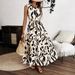 Women's Clothing Temperament Printed Long Sleeved Dress_ecoleips.com