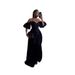 Women's Clothing New Halter Neck Wrap Chest Low Cut Pleated Splicing Lantern Sleeve Irregular Dress_ecoleips.com
