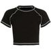 Women's Summer Y2K Sleeve Round Neck Slim Fit Casual Pullover Short T-Shirt Tight Top_ecoleips.com