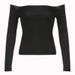 Basic Simple Solid Color off Shoulder T-Shirt Elegant New Style Youthful Slim Fit Top for Women in Stock_ecoleips.com