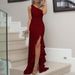 2023 WISH New European And American Style Long Ruffle Hem Split Floor-Length Evening Dress_ecoleips.com