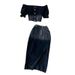 Women's Clothing Denim Skirt Mid-length High Waist Split A- Line Long Skirt Hip Skirt Two-piece Suit High Waist Short Top_ecoleips.com