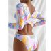 Aria Basics European And American Cross-border One-piece Swimsuit For Women, Round Neck, Long Sleeve, Color-blocking Diving Suit,_ecoleips.com