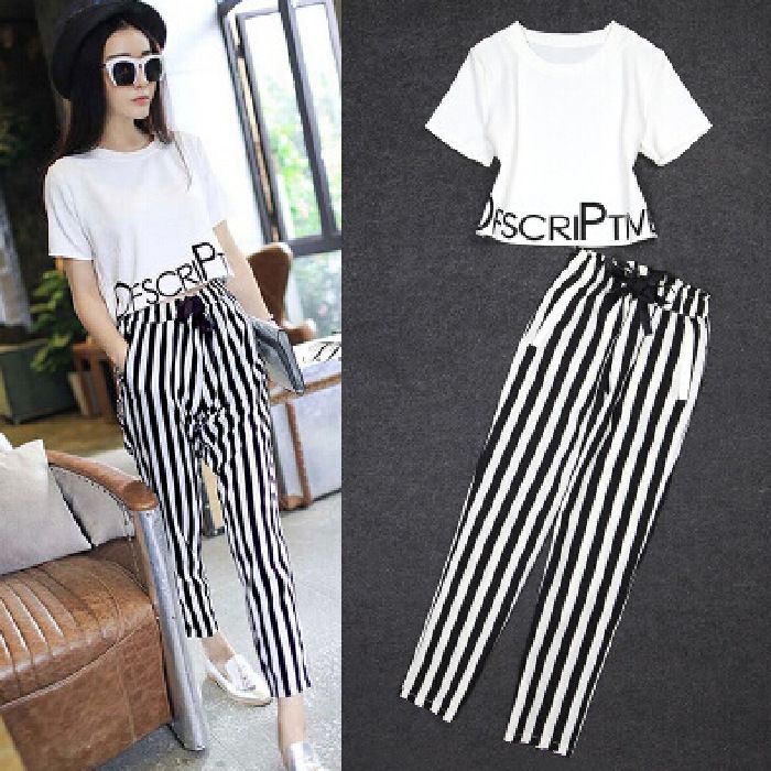 Women's Clothing Summer Women's Short Sleeve T-Shirt And Casual Pants Set Two-Piece Sports Suit Women's Clothing_ecoleips.com