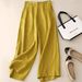 Women's Summer Literary Loose Casual High-Waisted Slimming Wide Leg Pants Style_ecoleips.com