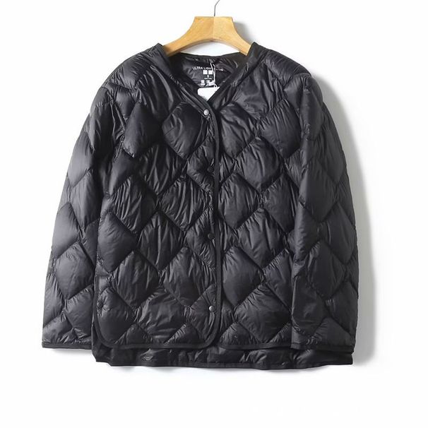 2025 New Autumn Winter Ultra Light Collarless Soft Puffer Jacket Women Casual Loose Single Breasted 90% Duck Down Coat_ecoleips.com