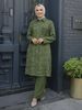 Modest Set Modest Muslim Women's Outfit – Printed Loose Tunic & Wide Leg Pants Set Cotton Blend Hijab-Friendly Lounge Wear For Home & Office_ecoleips.com
