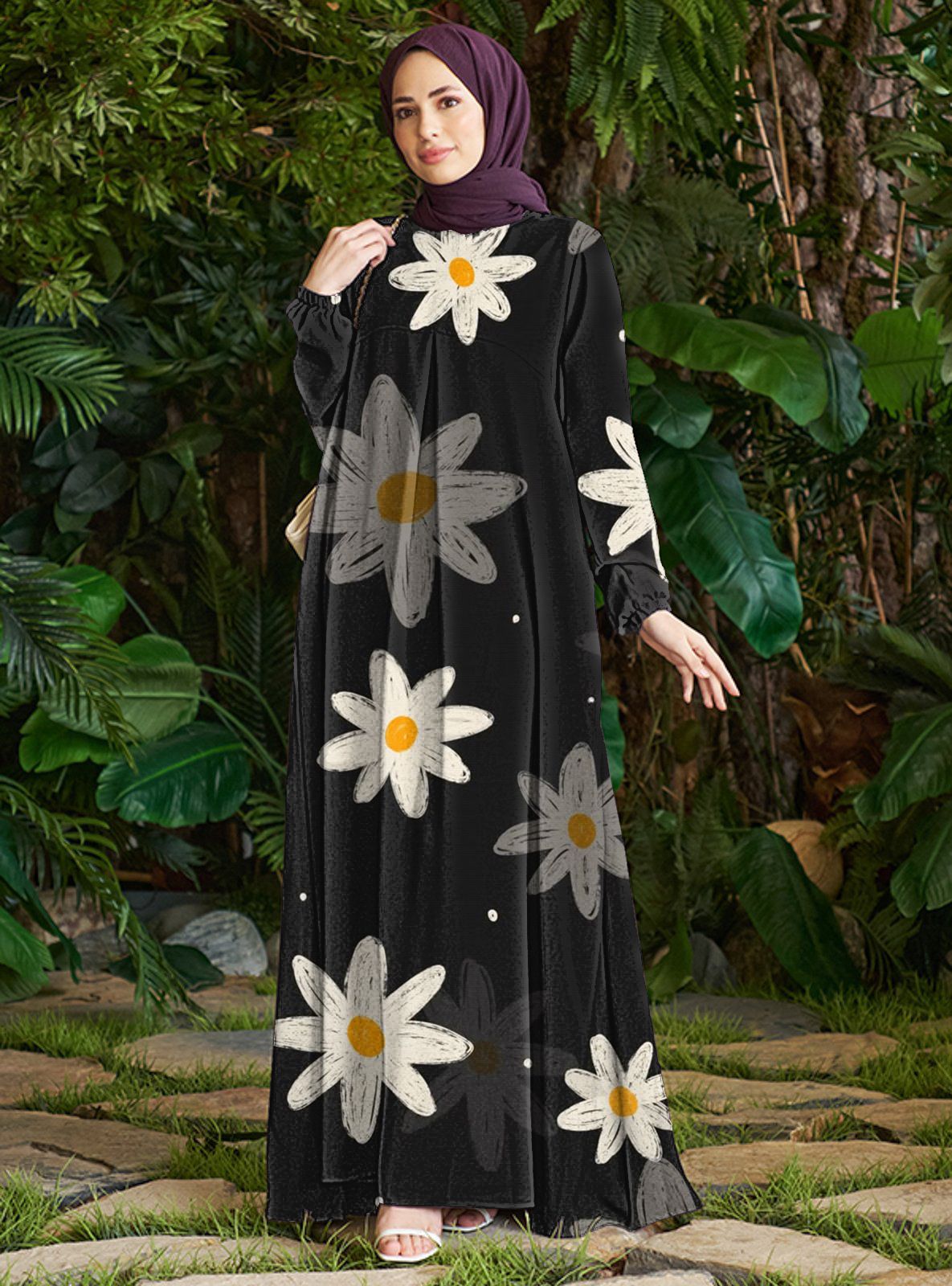 Women's Fashion Print Dress Autumn New Style Foreign Trade Clothing_ecoleips.com