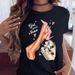 European And American Style Urban Girl Printed Loose Plus-size Women's Round-neck Short-sleeve T-shirt_ecoleips.com