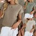 Women's Clothing Round Neck Pullover Short Sleeve Top Two Tone Knitted Summer New Arrival_ecoleips.com