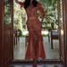 Sexy Deep V Neck Buttons Front Split Long Dress Spring Floral Print Mesh Women's Party Dress Summer Short Sleeve Slim Boho Dress_ecoleips.com