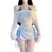 Sanya Women's Three Piece Swimsuit Slimming Tummy Concealing Sexy Hot Springs Conservative Style_ecoleips.com