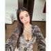 Women's Clothing Fashion Hot Girl Design Retro Camouflage Branch Pattern Extreme U Neck Slim Navel T Shirt_ecoleips.com