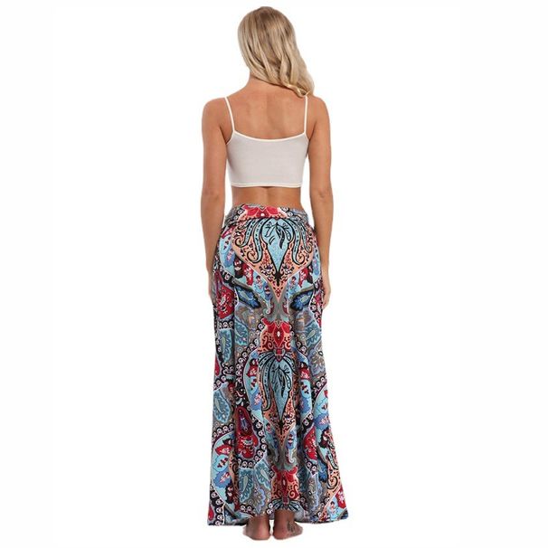 Verve 2025 Summer Women's Clothing Leopard Print High Waist Long Bohemian A-line Midi Skirt For Women_ecoleips.com