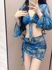Women's Conservative Four Piece Bikini Swimsuit Set With Long Sleeves Slimming Flattering Design For All Seasons_ecoleips.com