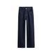 Ms. Li Recommends Vintage Washed Dark Blue Straight-leg Jeans Women Made From Italian Imported Fabric, New For Spring_ecoleips.com